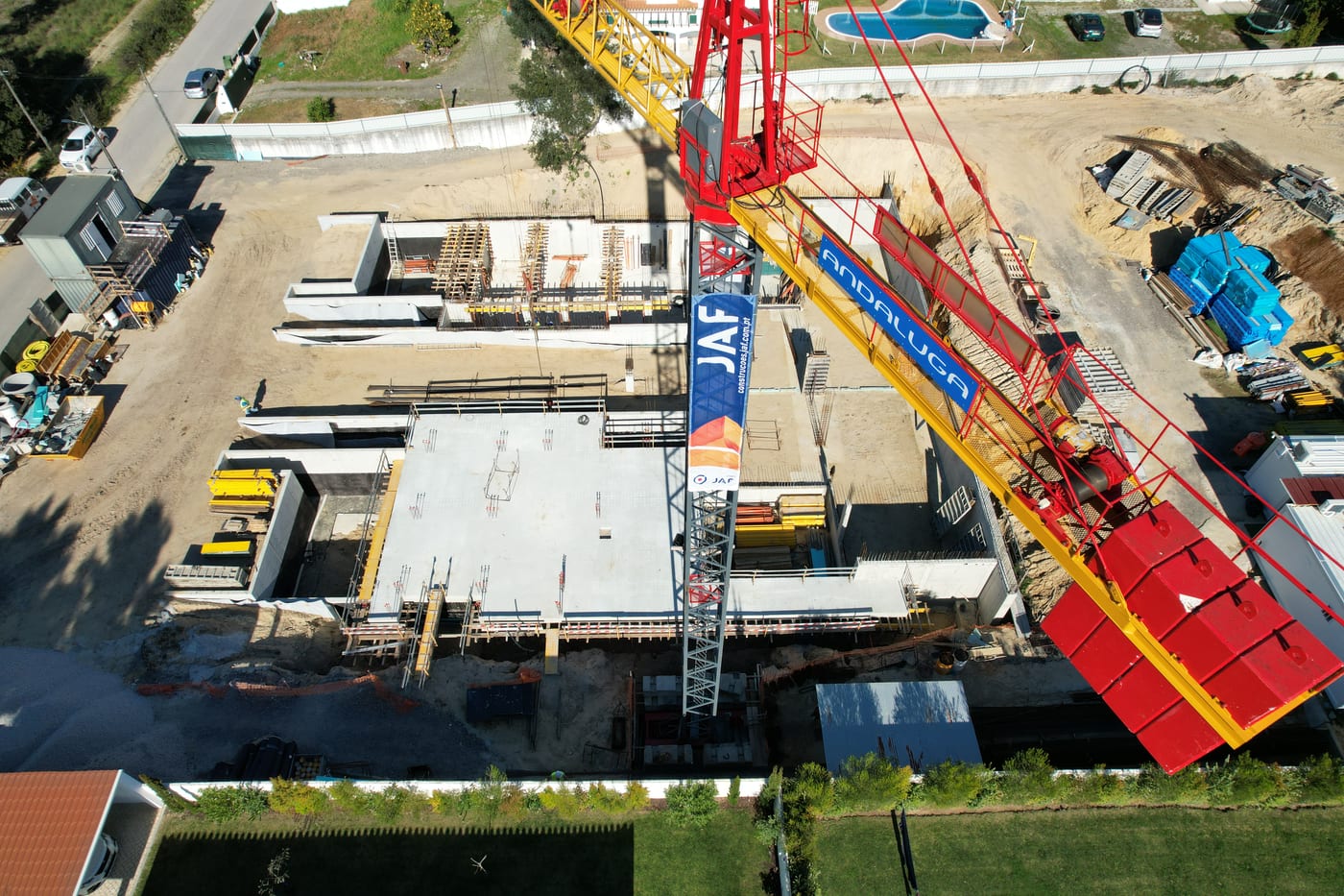 Fase de construção: estrutura em betão armado