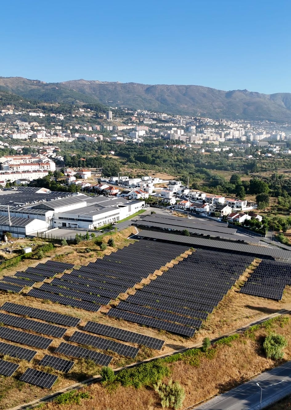 Parque solar fotovoltaico – vista aérea