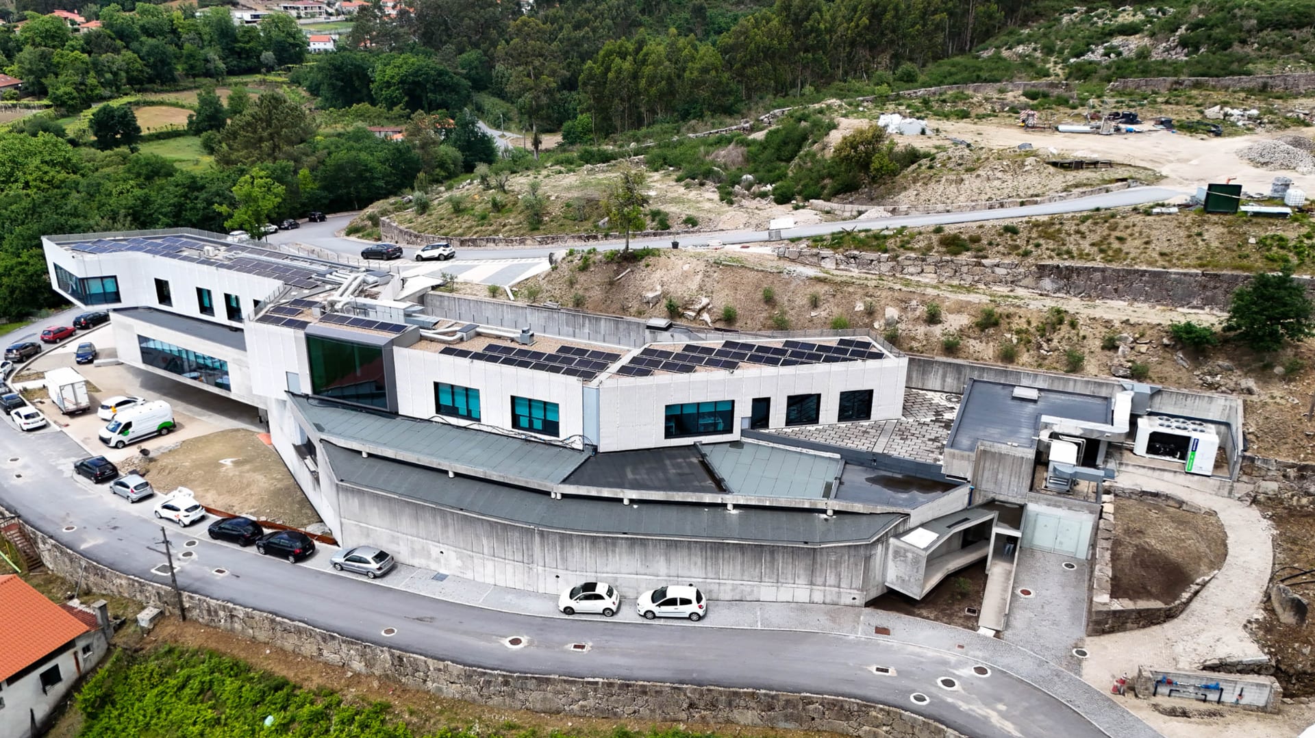 Edifício-sede do Grupo JAF em Guimarães, visto de cima